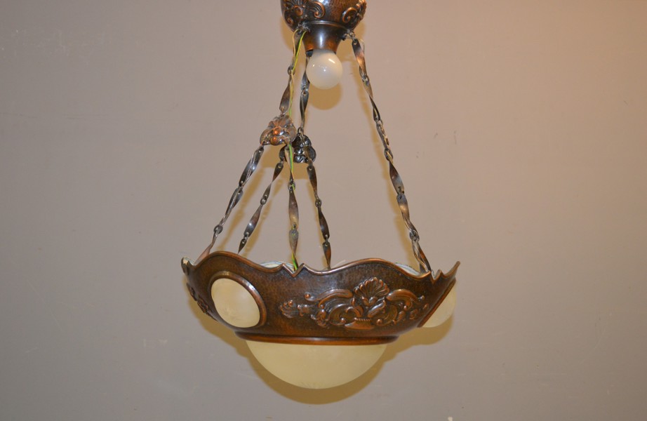 Taklampa. Koppar, Jugend, 1900 talets början.