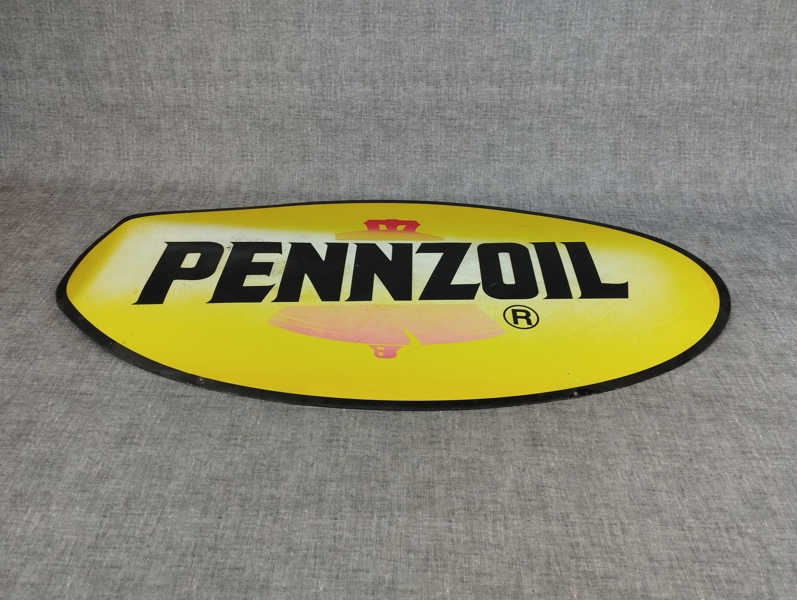 Skylt. "PENNZOIL", Plast.