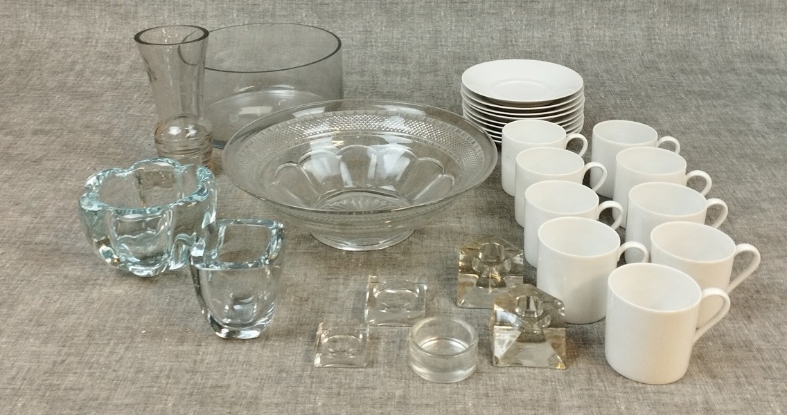 Kaffekoppar Rosenthal & diverse glas. 