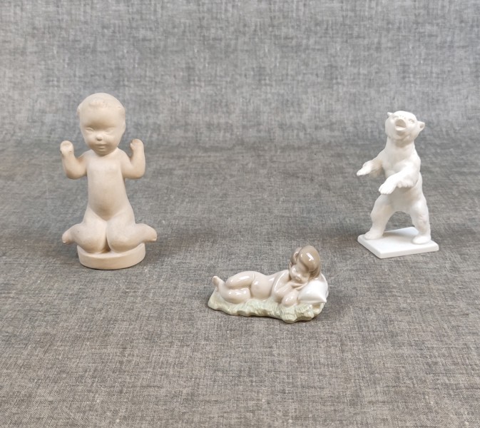 3 Figuriner. Söholm, Kaiser & Lladro.