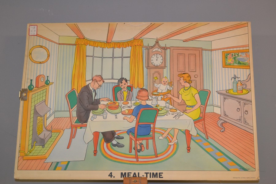 Skolplansch. 4. Meal-time, Mary Epps, 1951.