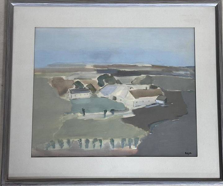 ROLF MAGNUSSON. Gouache, "Skånegård", signerad Rolf M.