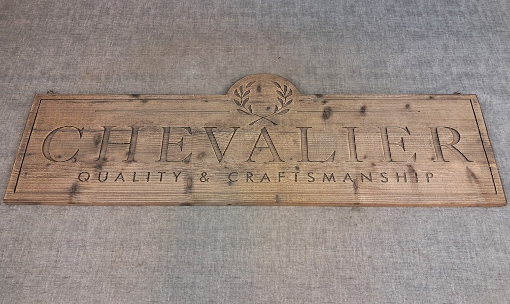 Träskylt, Chevalier, Quality & Craftsmanship.