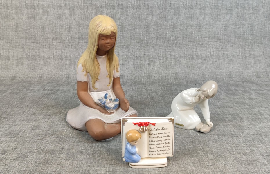 2 Figuriner & keramik. Bl.a JIE & Lladro.