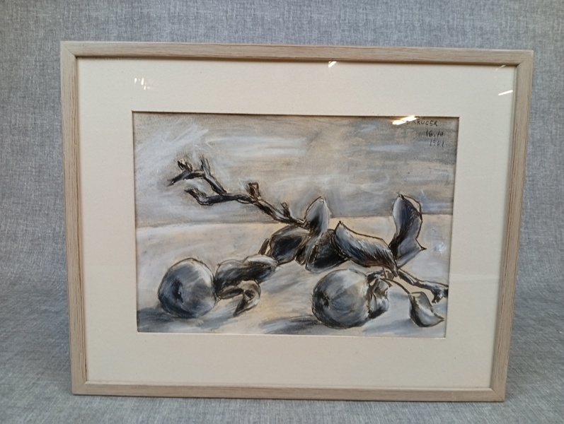 BRITTA KRÜGER. Pastell, Signerad & daterad 1961.