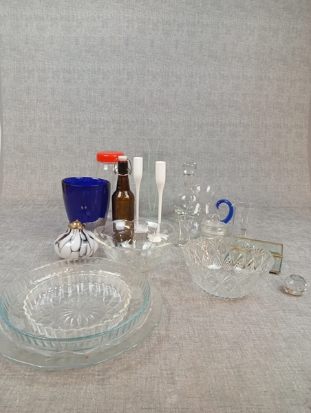 Diverse glas. Bl.a Hadeland, Skruf m.m.