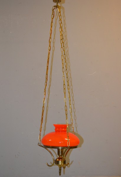 Taklampa. Mässing & glas.