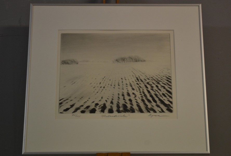 OLLE AGNELL. Litografi, "Hallandsvinter", signerad & numrerad 72/115.