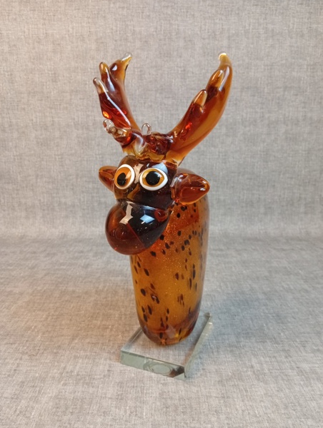 Glasskulptur. "Älg". RBA.