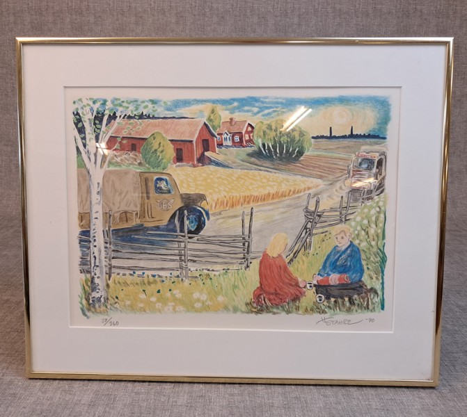 HÅKAN STAHRE. Litografi, signerad & numrerad 37/360 daterad-90.
