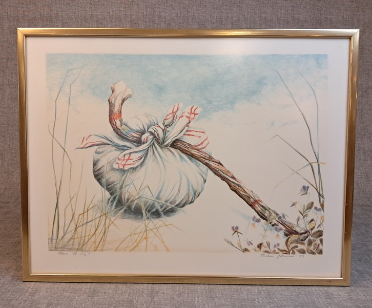 BARBRO JÖNSSON. Litografi, "På väg", signerad & numrerad 36/300.