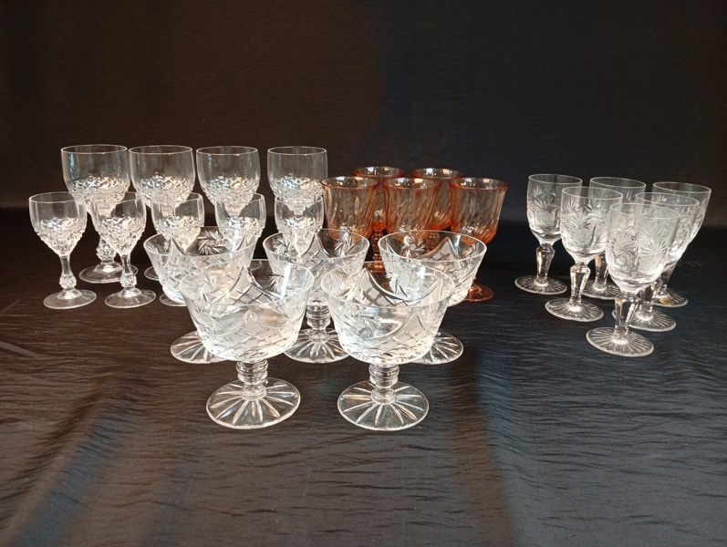 Diverse glas. Bl.a Cristal d Arques m.m.