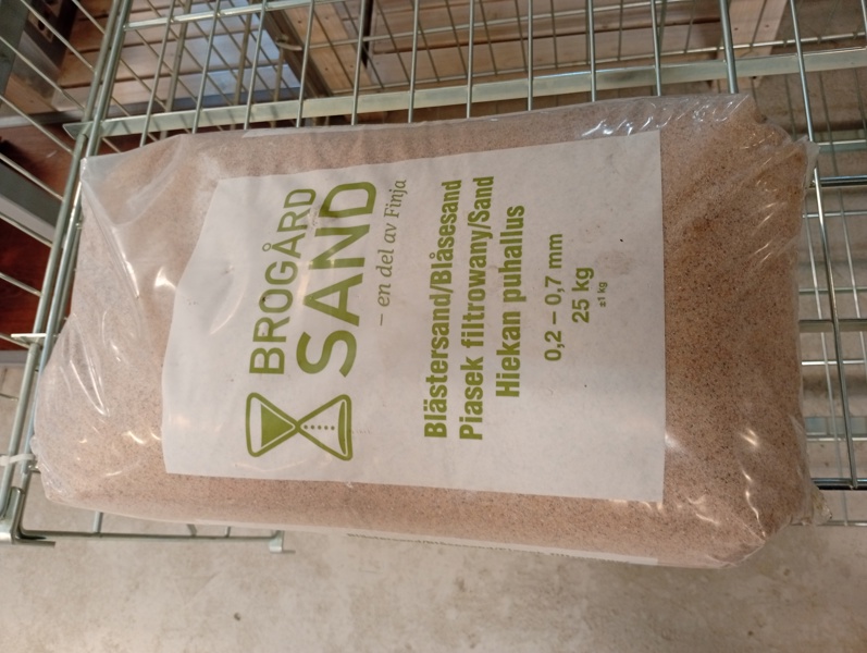 Blästersand 25kg, 0,2-0,7mm, Brogård Sand.