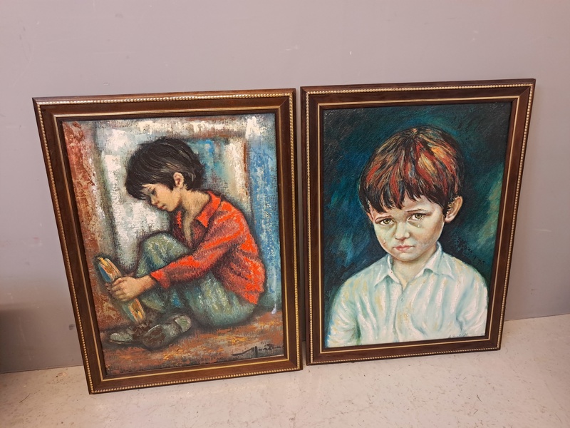 OIDENTIFIERAD KONSTNÄR. 2 Oljor på duk. 