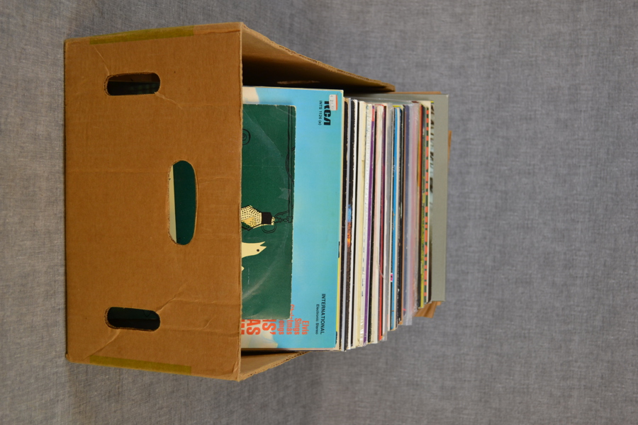 Diverse vinylskivor & några stenkakor.