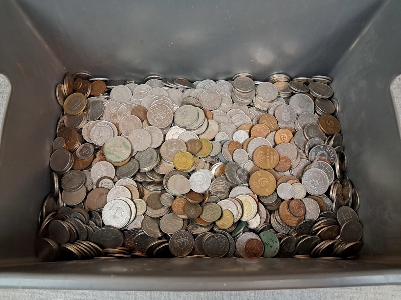 Diverse mynt. cirka 10kg, mestadels svenska.