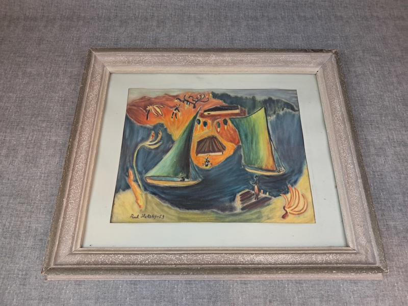 PAUL HOLSBY. Pastell, signerad & daterad -53.
