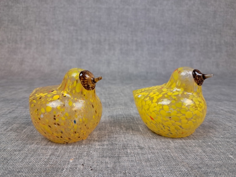 BERTIL VALLIEN. 2 Glasskulpturer, "Boda Birds", Boda.