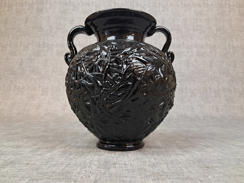 EDVIN OLLERS. Vas, glas, "Lalique", Elme Glasbruk, 1900-talets första hälft.