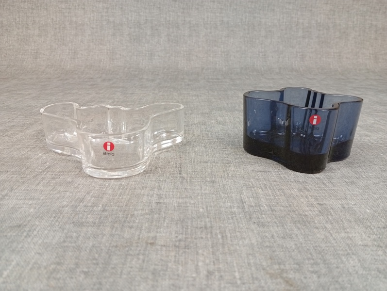 ALVAR AALTO. Skål & Ljuslykta, "Savoy". Iittala.