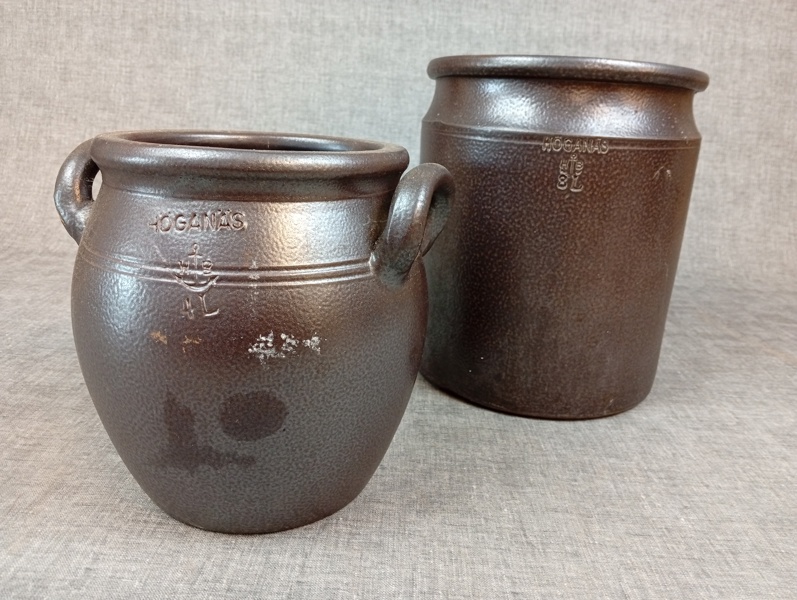 2 Höganäs keramik. 4 Liter & 8 liter.