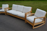 NIKE KARLSSON. Soffa 3-sits & 2 fåtöljer, "Lillberg", björk, IKEA, 