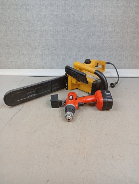 Motorsåg ALKO & skruvdragare Black & Decker. 