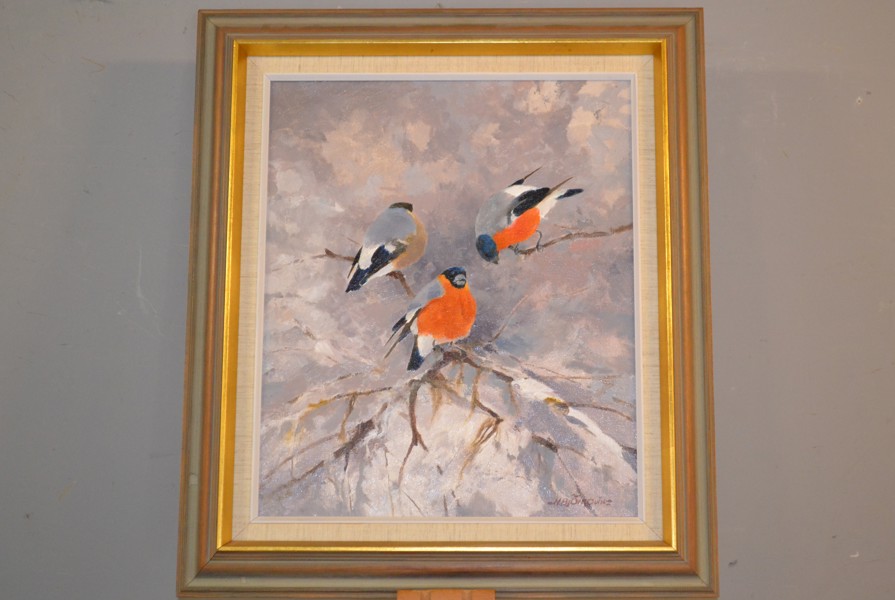 NILS BJÖRKQVIST. Olja på duk, "Domherrar", signerad.