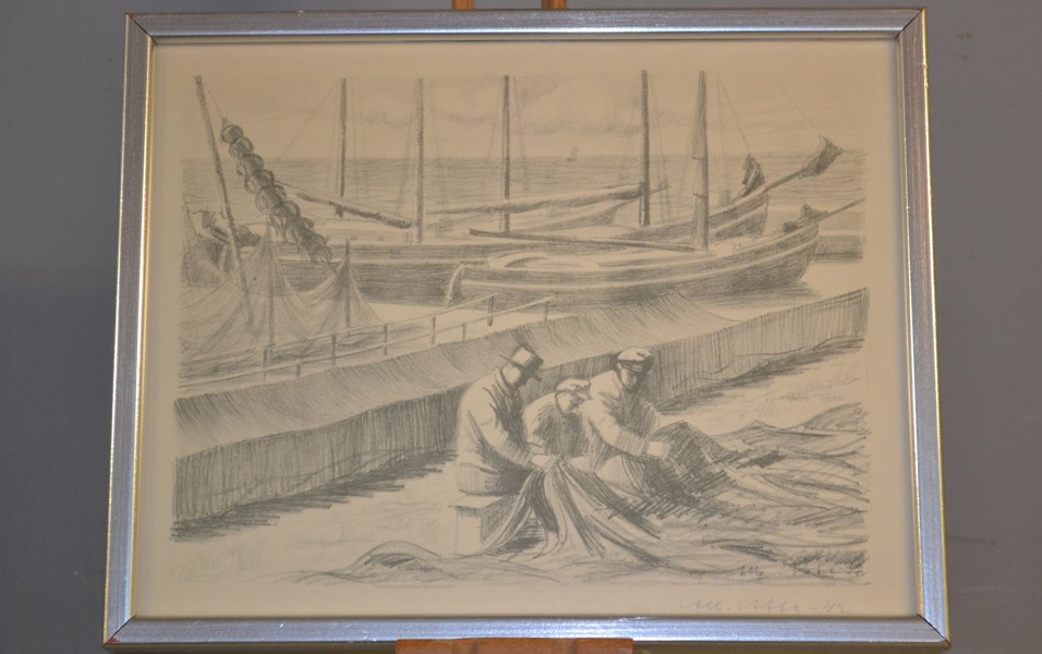 ALBERT ABBE. Grafiskt tryck, signerad i tryck & daterad -42.