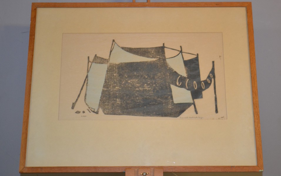 GUSTAV ARNE. Färglitografi, Lino-tryck, signerad & numrerad 96/100.