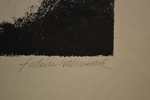 FABIAN WALLENMARK. Färglitografi, "Stilleben med pensel & päron", signerad & numrerad 2/190.
