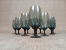 HUGO GEHLIN. 10 Blåtonade glas, Gullaskruf.