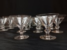Äldre glas-servis, Kosta, 46delar, 11+11+12+12. 1930-talet.