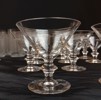 Äldre glas-servis, Kosta, 46delar, 11+11+12+12. 1930-talet.
