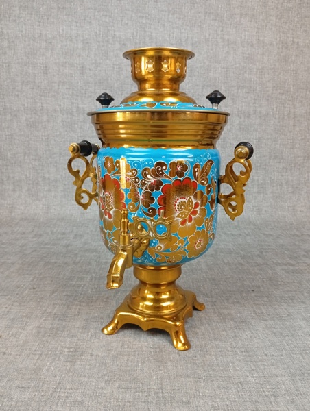 Samovar, Bemålad metall, elektrisk, Ryssland, 1900-talets andra hälft.