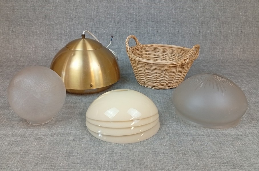 Taklampa, Lampglas/kupor & korg.