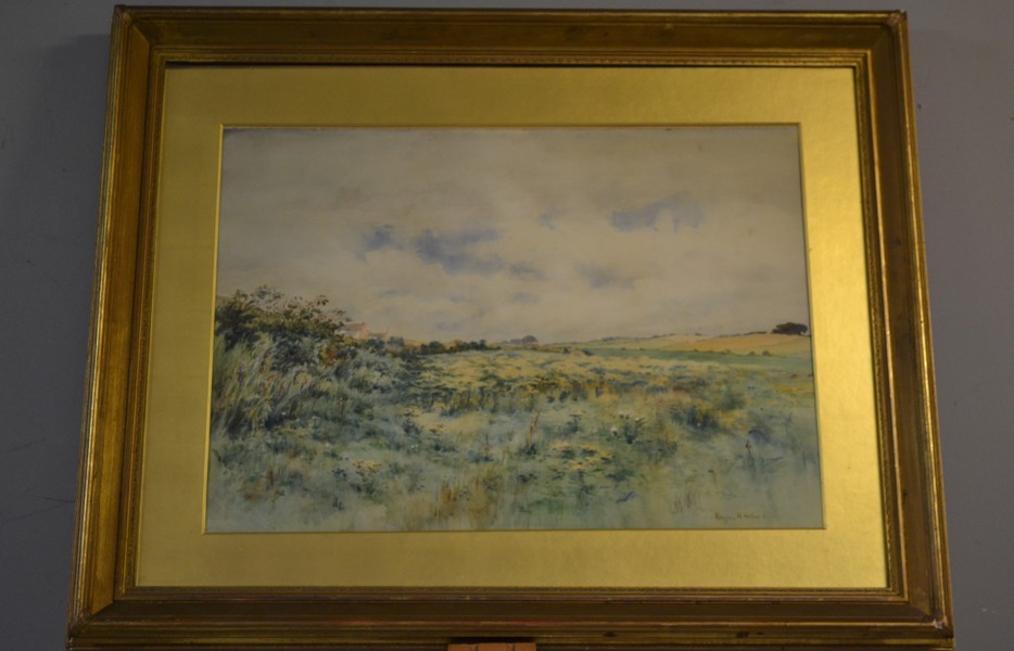 ALWYN H. HOLLAND. Akvarell, "Landskapsmotiv", signerad.