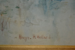 ALWYN H. HOLLAND. Akvarell, "Landskapsmotiv", signerad.
