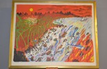 MATS NORRYD. Färglitografi, "Landskap med vattenfall", signerad, daterad -74 & numrerad 165/300.