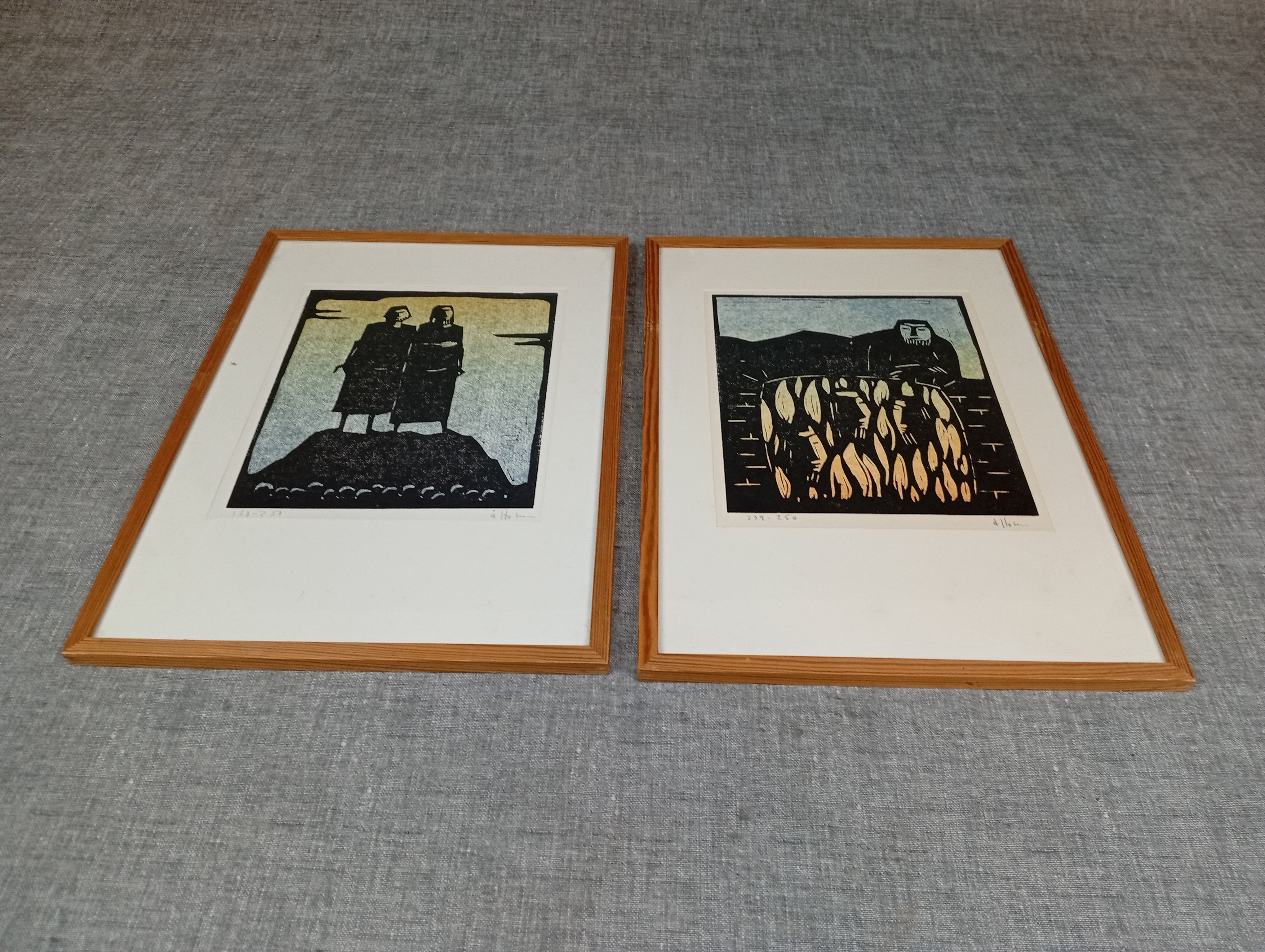 版画 AkeHolm lithograph#234 Helige Kristoffer AkeHolm lithograph