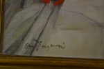 OVE PERSSON. Olja på duk, "Byholma station", signerad.