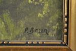 OIDENTIFIERAD KONSTNÄR. Olja på duk, signerad  P.Brun.