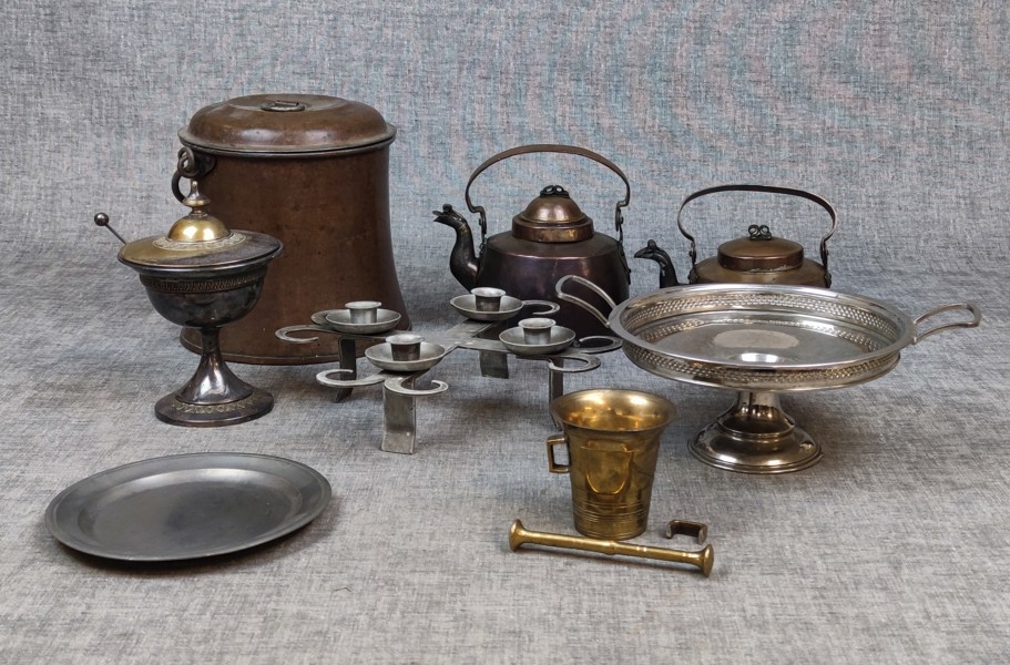 Diverse koppar & nysilver m.m.