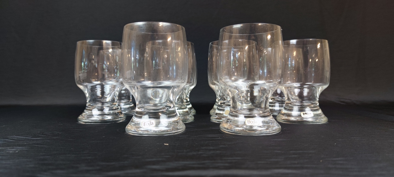 SIGNE PERSSON-MELIN. 10 Ölglas, "Porster", Kosta Boda.