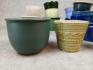 Diverse krukor. Blåa & Gröna.