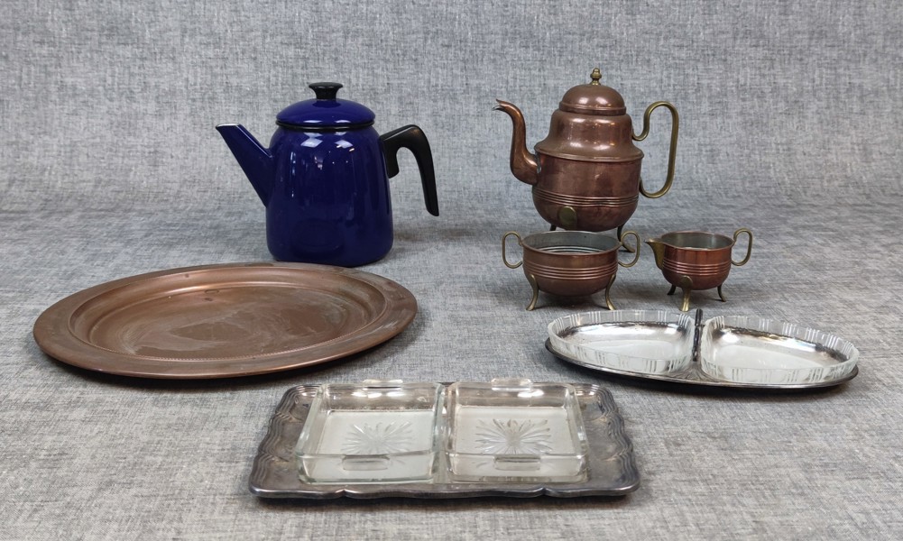 Diverse koppar, nysilver & Kockums.