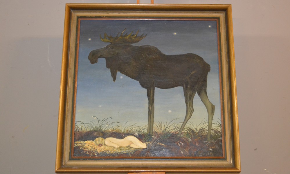 JOHN BAUER. Cop SB 1946, Olja på pannå, signerad.