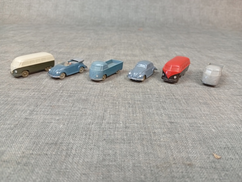 6 Bilar till Modelljärnväg, Wiking, Skala 1:87.