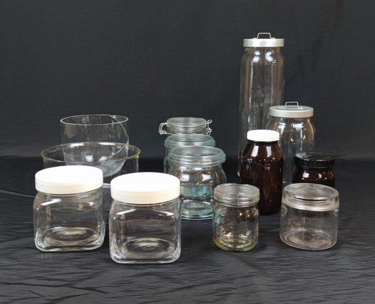 Diverse glas burkar m.m.