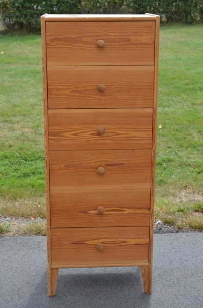 BENGT RUDA. Byrå, "Lång", 6-lådor, furu, IKEA, 1960/70-talet.